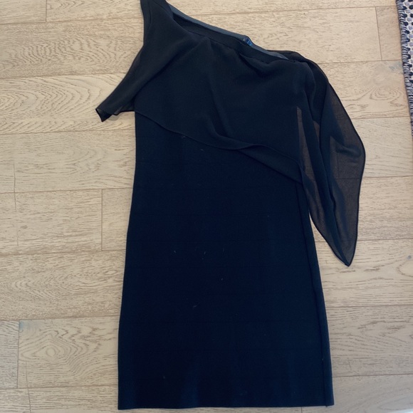 BEBE medium black dress. Form fitting. One shoulder. Good condition - Picture 4 of 6